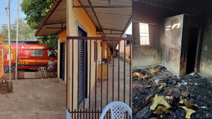 Bombeiros resgatam homem que se escondeu embaixo da cama durante incêndio a residência em Miranda