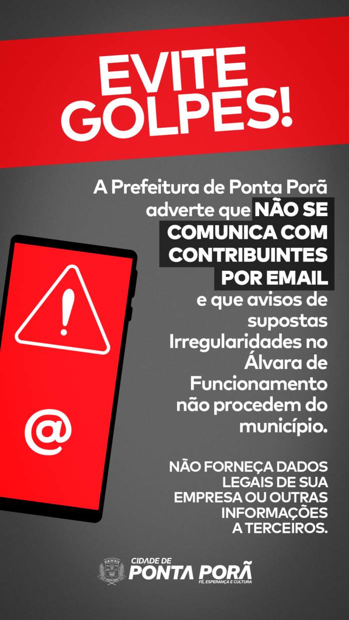 Atenção contribuinte: Município não notifica irregularidades por e-mail
