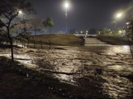 JD1TV: Chuvas inundam lago do Parque das Nações  e água alaga Via Park
