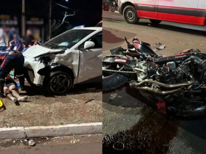 Rapaz que pilotava moto de alta cilindrada morre em grave acidente em Três Lagoas