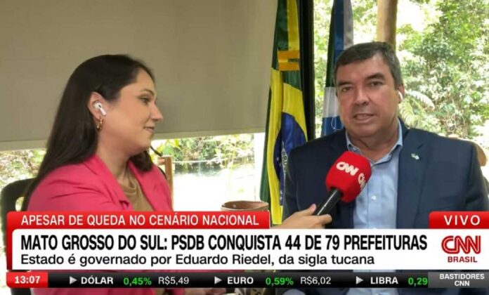 Riedel revela à CNN 'fórmula do sucesso' do PSDB em MS: 'trabalho, dedicação e resultado'