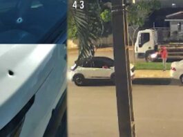 Carro de taxista é alvo de 10 tiros em Chapadão do Sul (vídeo)