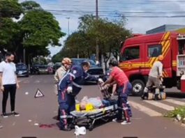 Ciclista é atingido por carro e fica em estado gravíssimo em Dourados (vídeo)