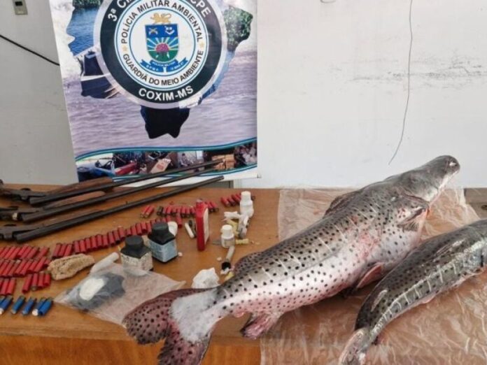 Operação Piracema: PMA apreende armas, pescado e multa homem em R$ 2,7 mil em Coxim